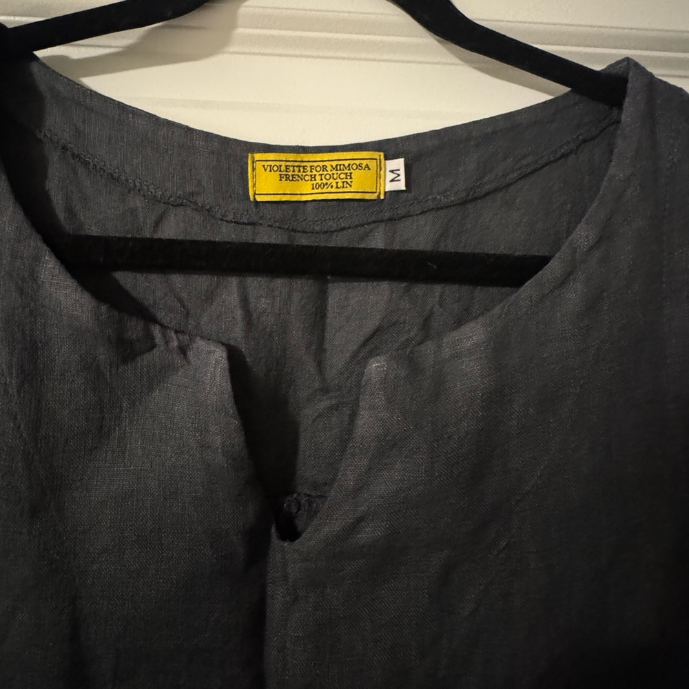 Violette for Mimosa Black Linen Dress